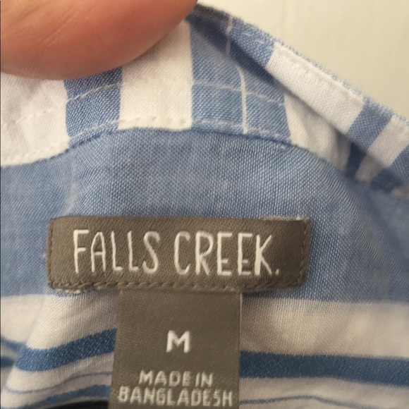 ❤️ Falls Creek size medium blue white stripe high low lightweight summer… - Picture 4 of 5